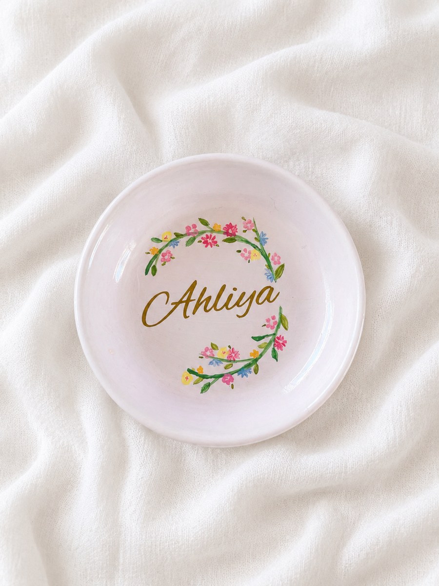 Personalized hand-painted name trinket dish